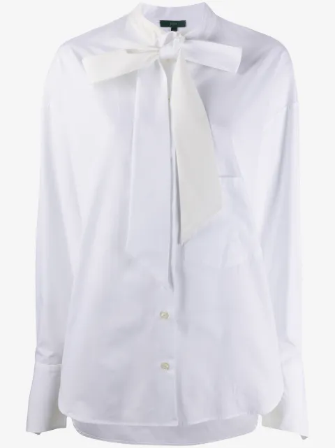 Jejia pussy-bow long sleeve silk blouse