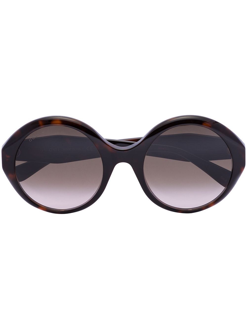 Shop Gucci Havana Tortoiseshell Round-frame Sunglasses In Brown