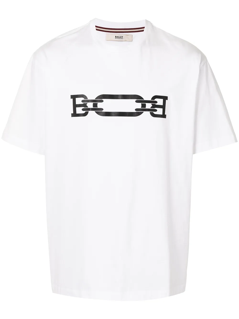 Bally Chain-link Print T-shirt In White