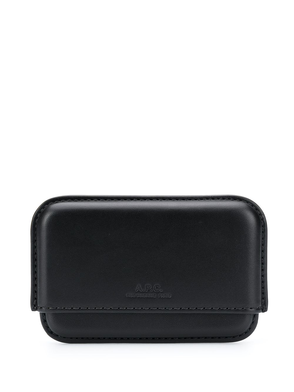 

A.P.C. embossed logo stamp cardholder - Black