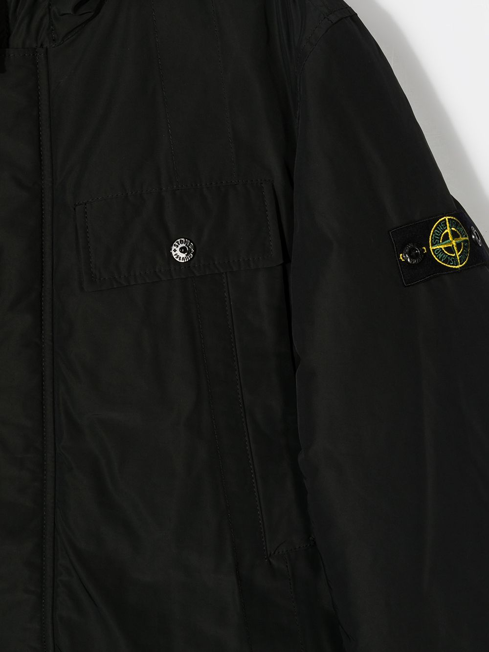 фото Stone island junior пуховик с капюшоном