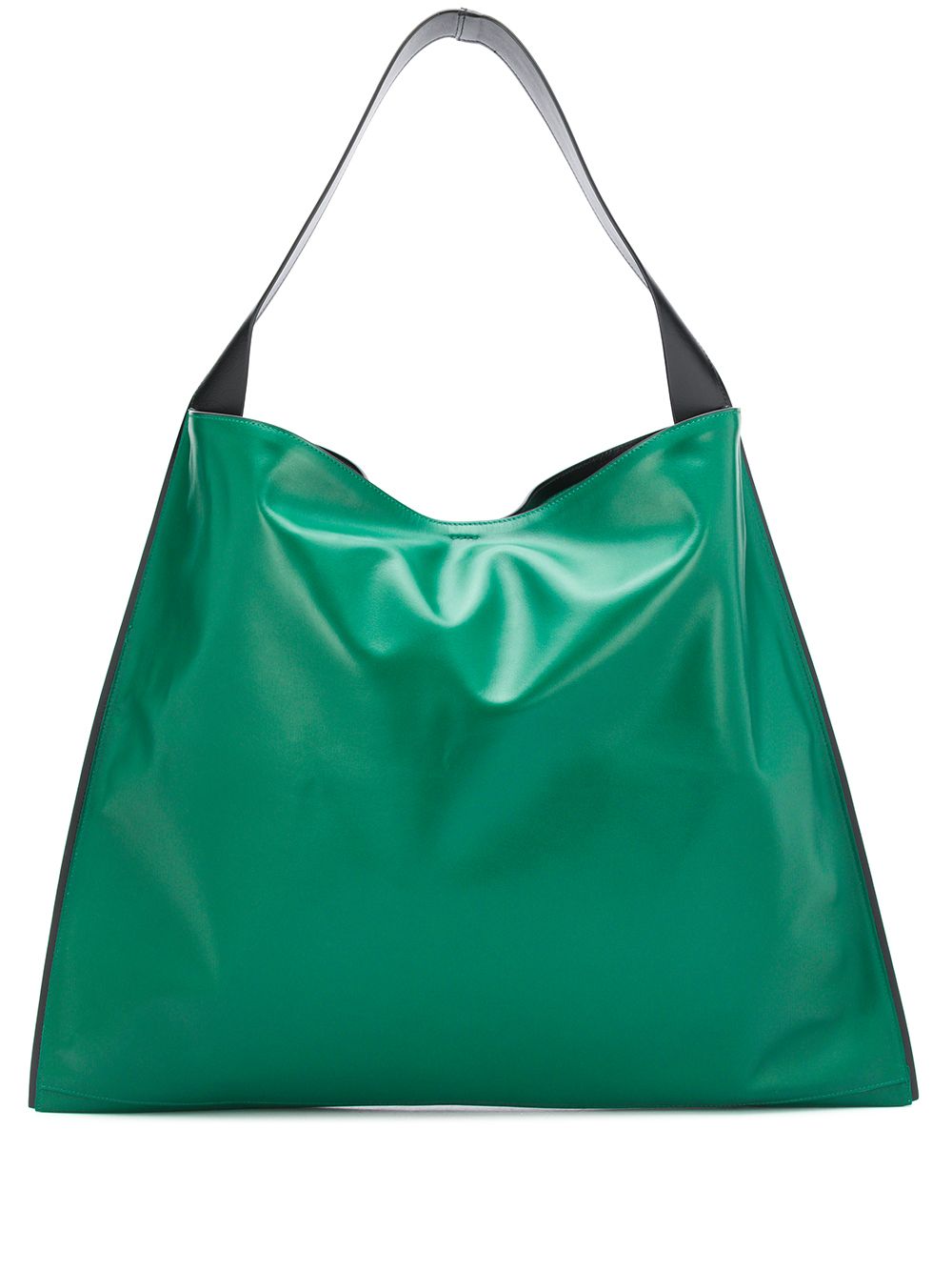 Jil Sander Contrast Trim Tote Bag In Green