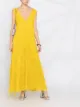Image 2 of Emilio Pucci feather-detail V-neck gown