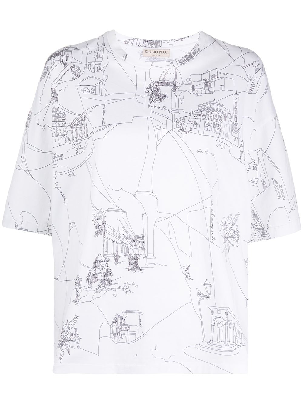 

PUCCI Scorci Fiorentini print T-shirt - White