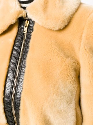 shearling-effect fitted jacket展示图