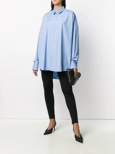 Shop Balenciaga oversized striped shirt 