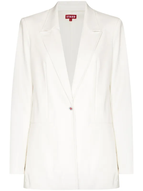 white leather blazer