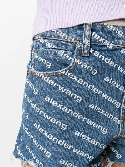 Bite logo print denim shorts 