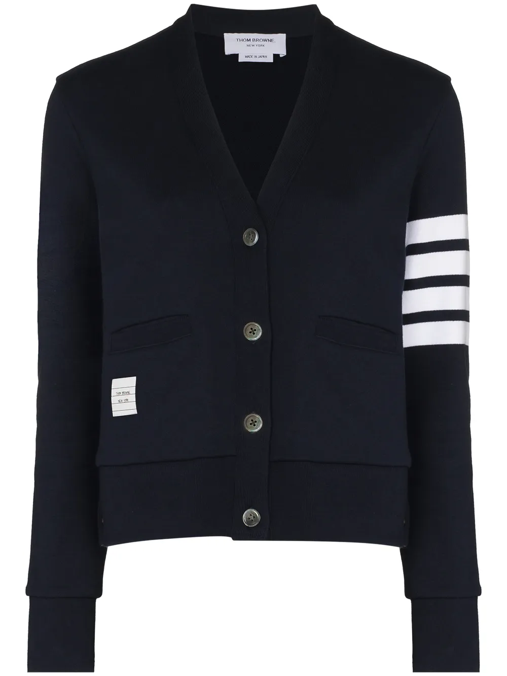 Shop Thom Browne 4-bar Stripe Cardigan In Blue