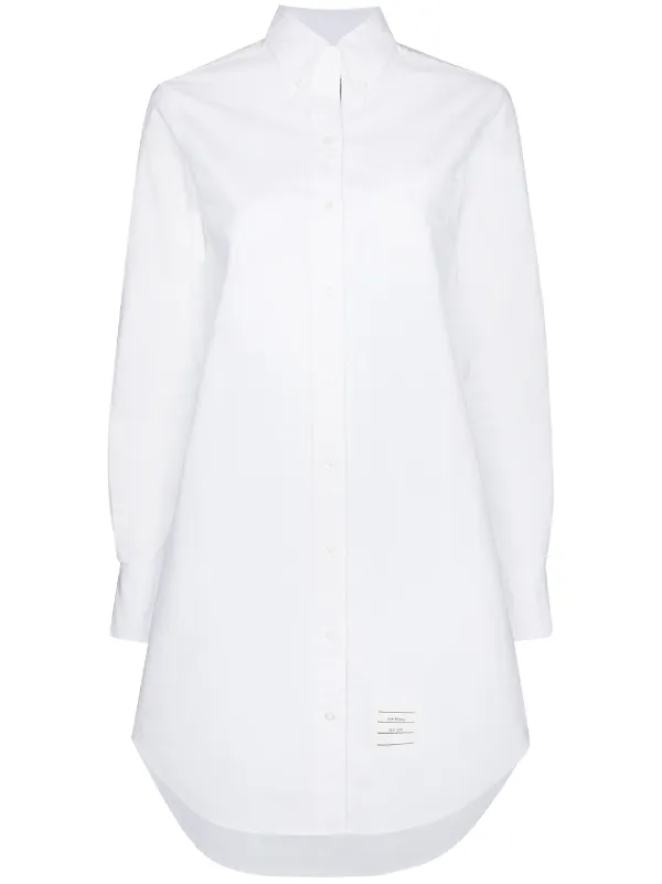 Thom Browne Rwb-stripe Mini Shirtdress in White