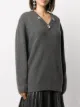 Christopher Kane crystal stone V-neck jumper