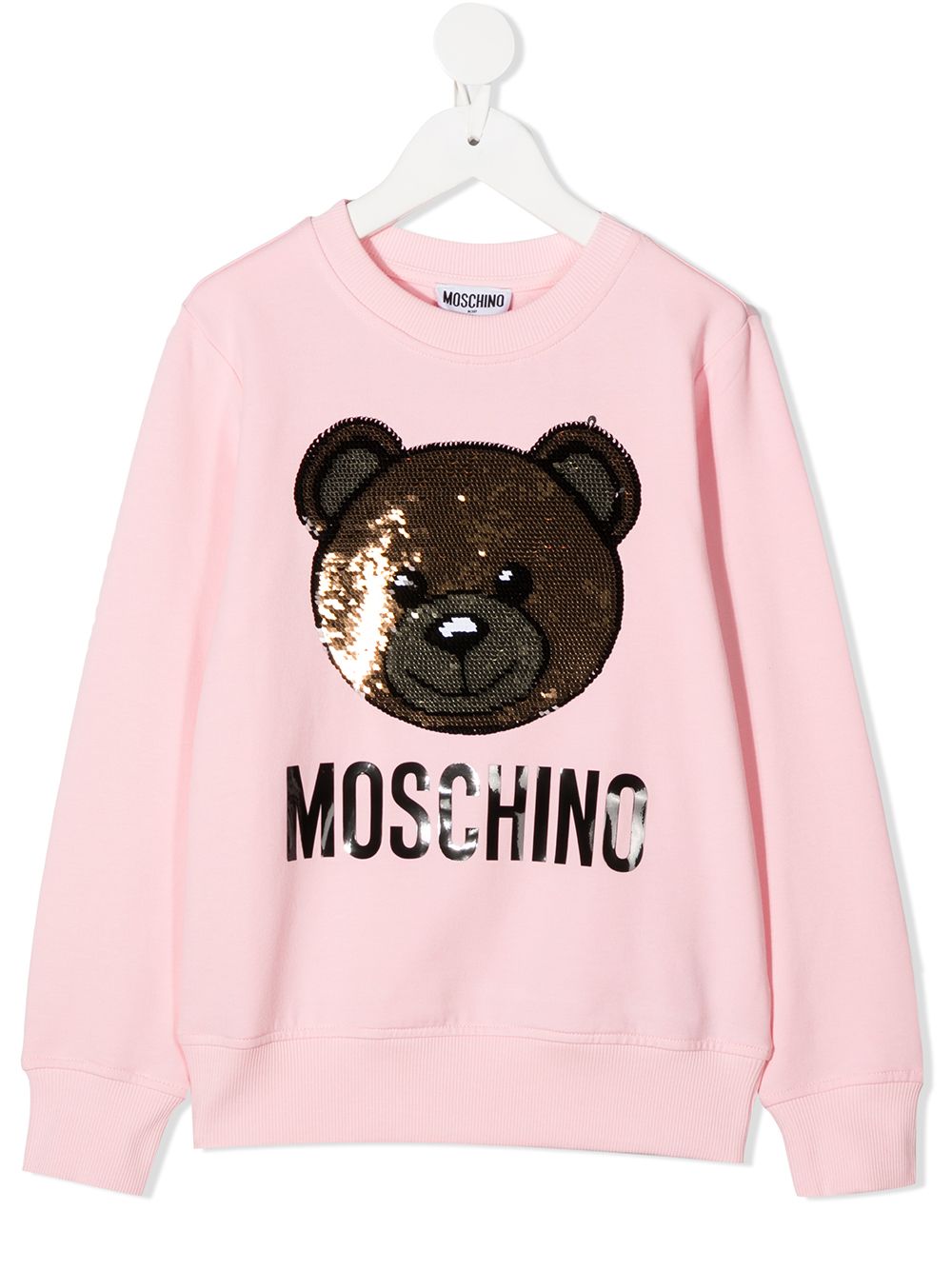 фото Moschino kids толстовка teddy с пайетками