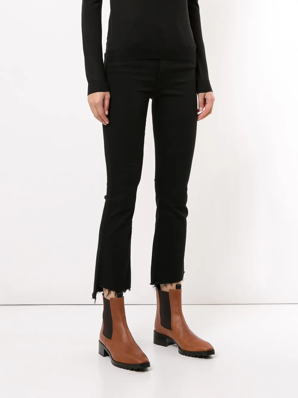 MOTHER Cropped jeans Zwart