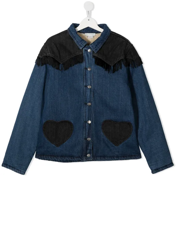 denim jacket with faux shearling lining