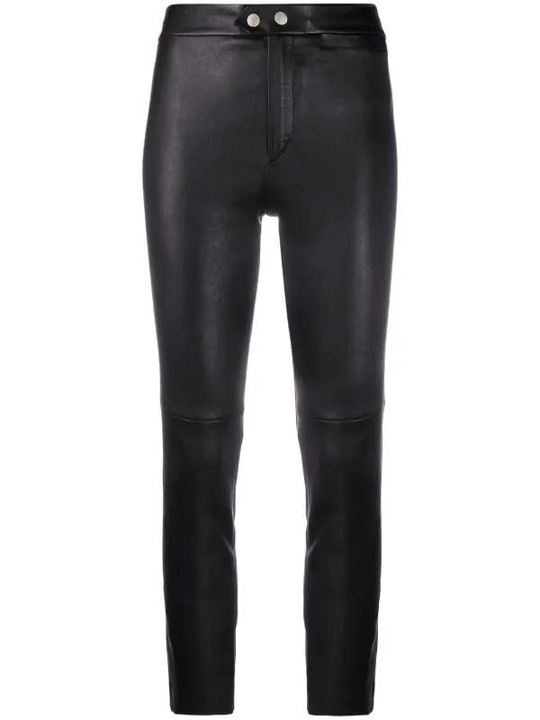 slim fit high waisted black trousers