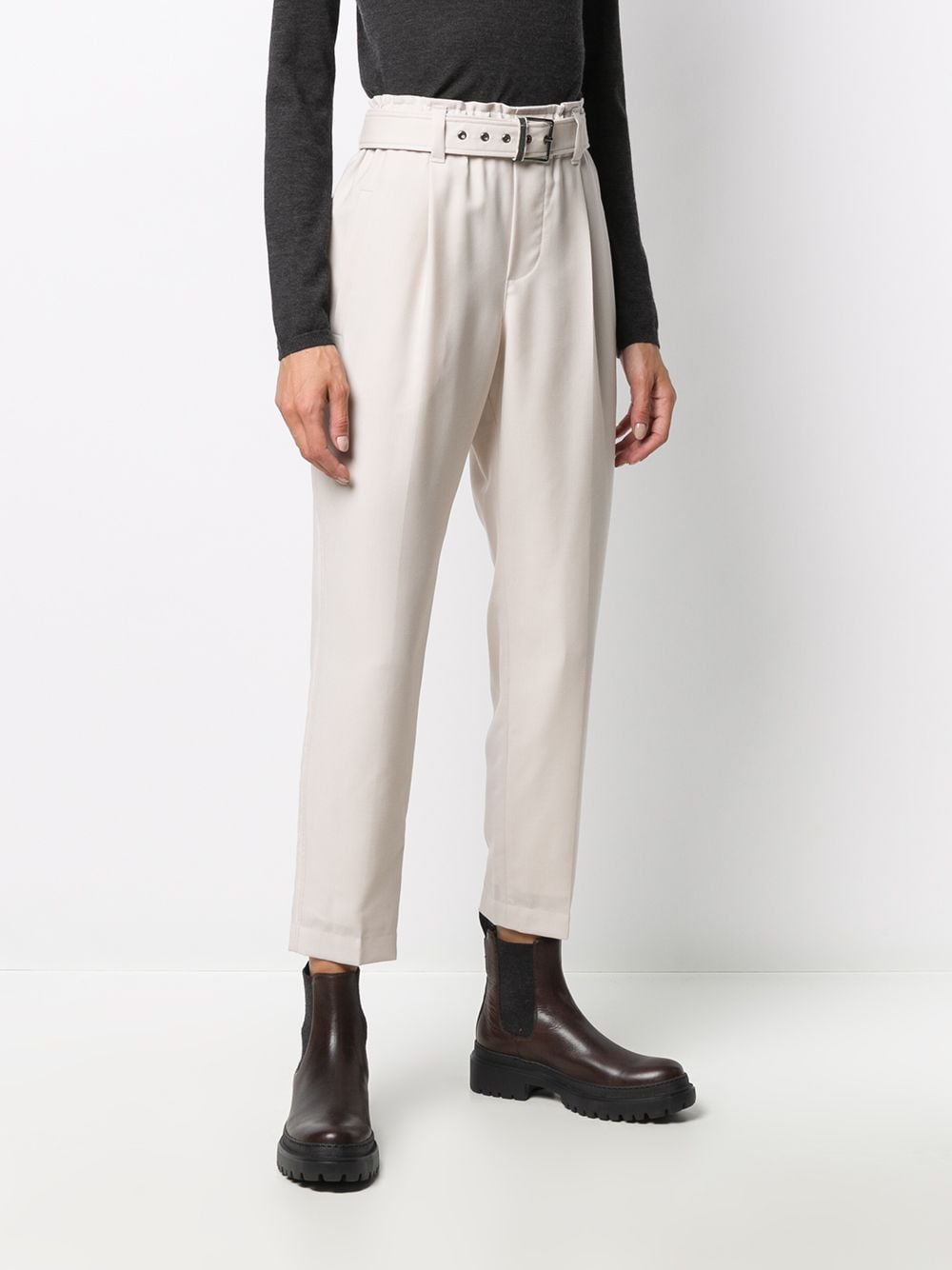 Brunello Cucinelli Belted Cropped Trousers - Farfetch