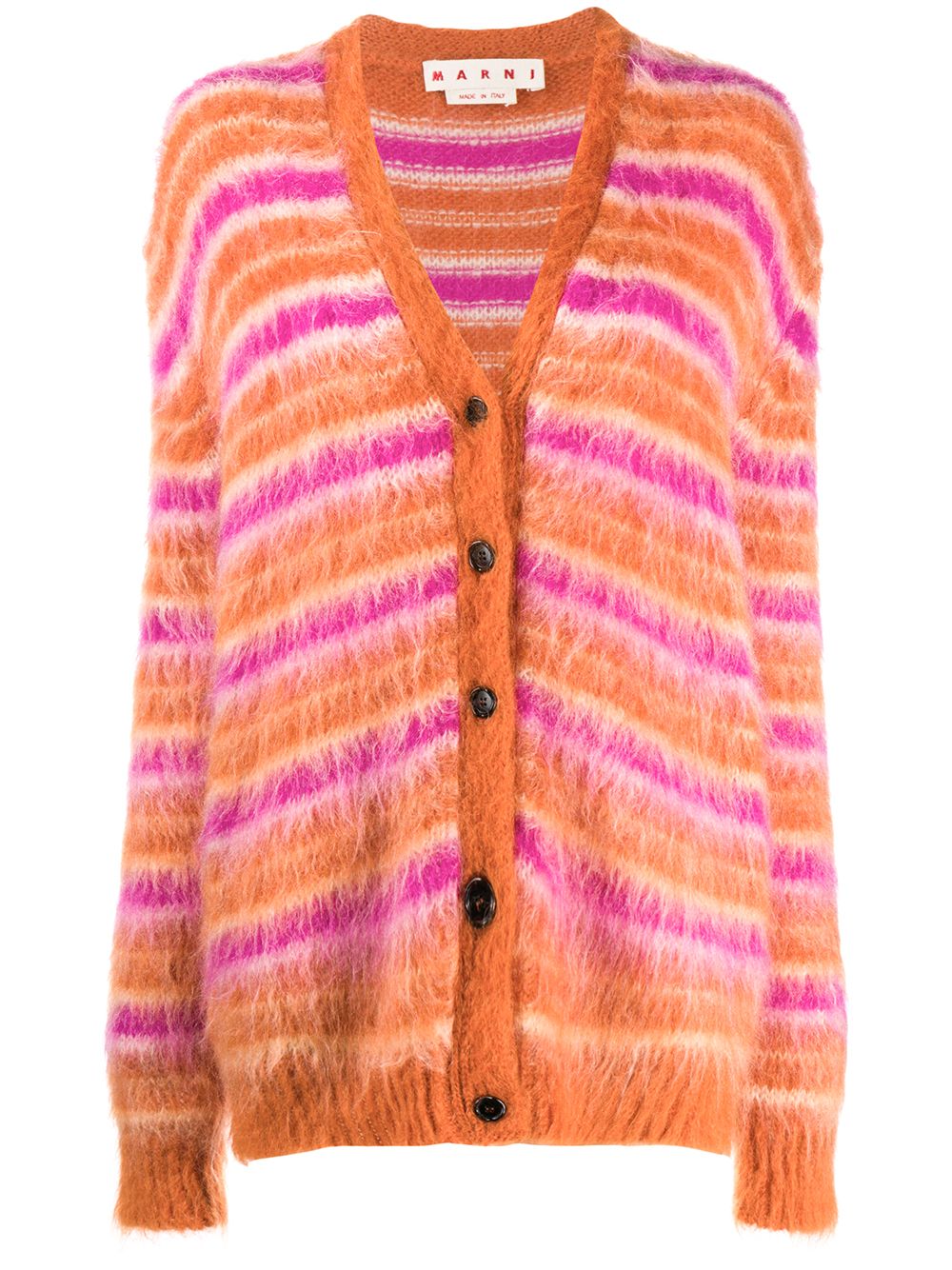 

Marni striped brushed cardigan - Pink