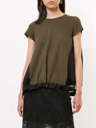 drawstring sheer hem top展示图