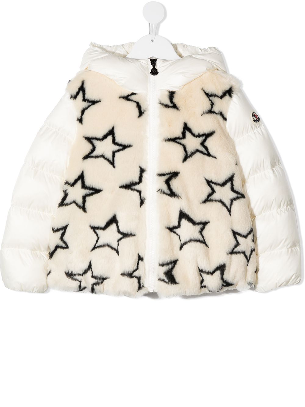 фото Moncler kids пуховик lady с искусственным мехом