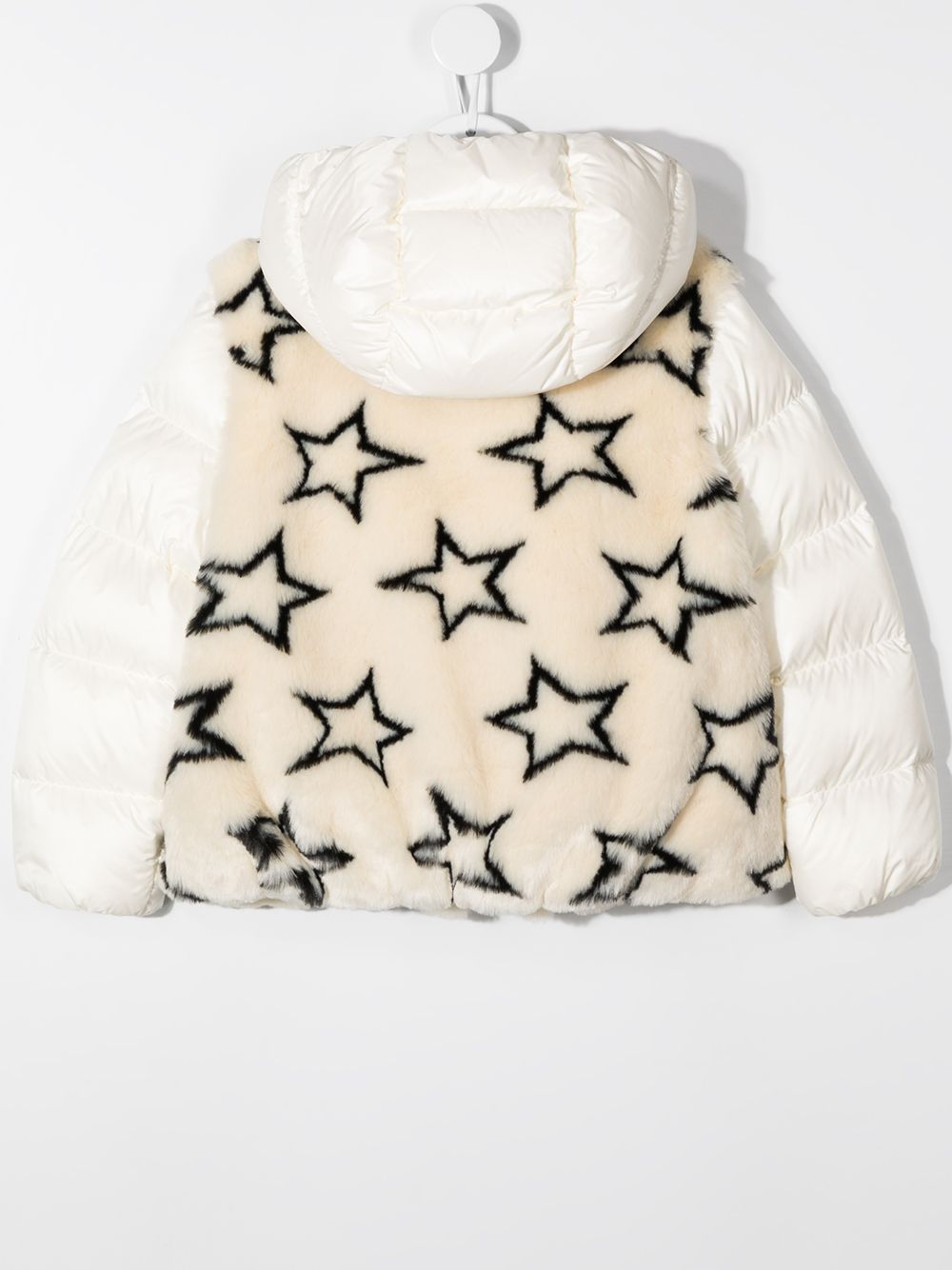 фото Moncler kids пуховик lady с искусственным мехом