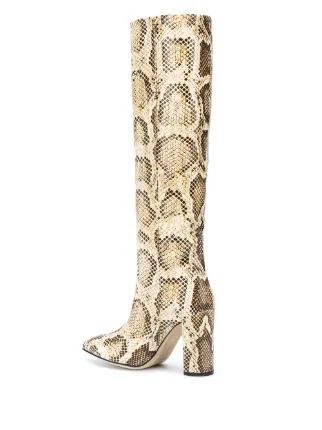 snakeskin-effect knee-high boots展示图