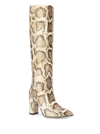 snakeskin-effect knee-high boots展示图