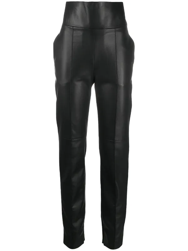 slim fit leather trousers