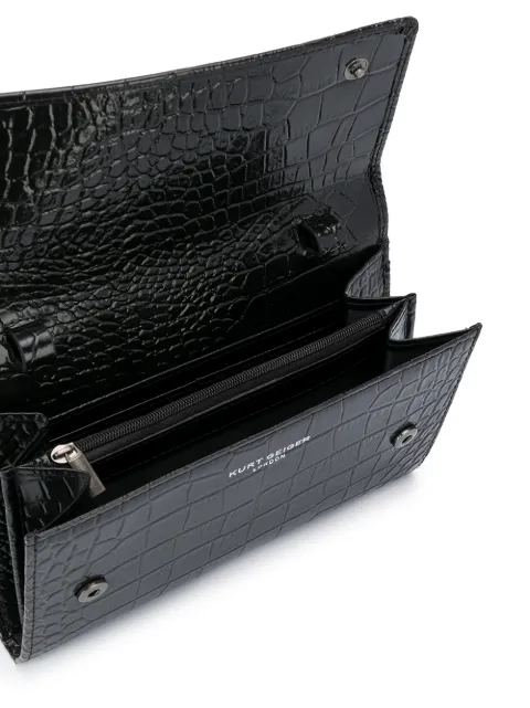 kensington croc embossed leather wallet on a chain