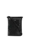 Saint Laurent embossed crocodile effect messenger bag - Black