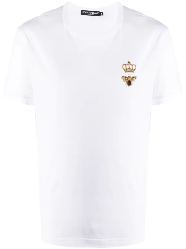 Dolce & Gabbana Bee Crown Embroidered T-shirt - Farfetch