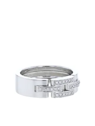 Shop Cartier 2010s pre-owned 18kt white gold diamond Maillon Panthère ring  with Express Delivery - WorldpiweekShops