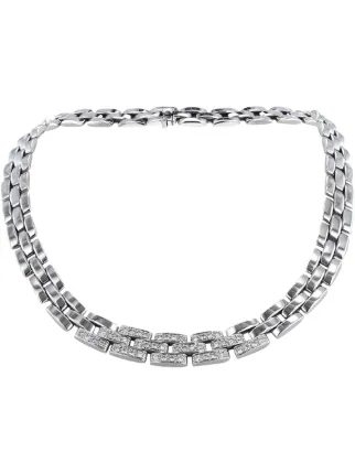 Shop Cartier 2000s pre-owned 18kt white gold diamond Maillon Panthère  necklace with Express Delivery - Farfetch