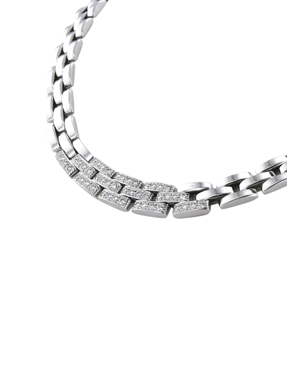 Image 2 of Cartier 2000s pre-owned 18kt white gold diamond Maillon Panthère necklace