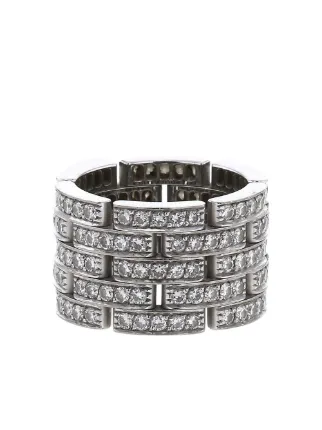 Cartier silver 2010s pre-owned white gold Maillon Panthère large model  diamond ring for women | 357982 at Farfetch.com