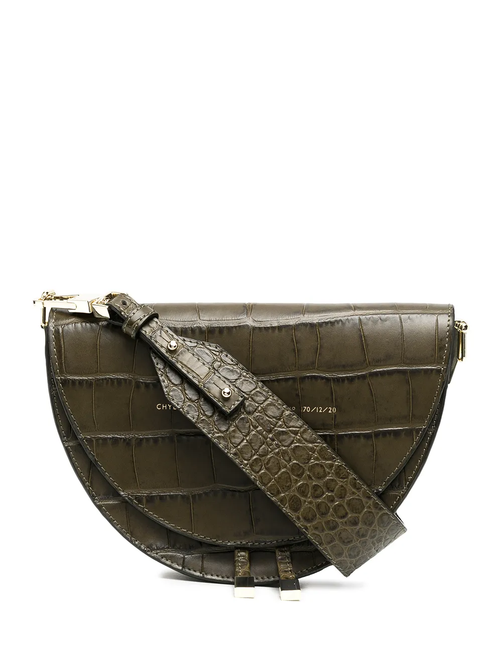 Click to view more detailed imagery on our partner's website Chylak Croc-effect Leather Saddle Bag In Green