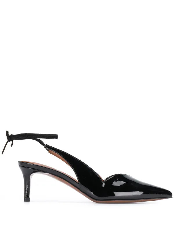 black mid heels with ankle strap