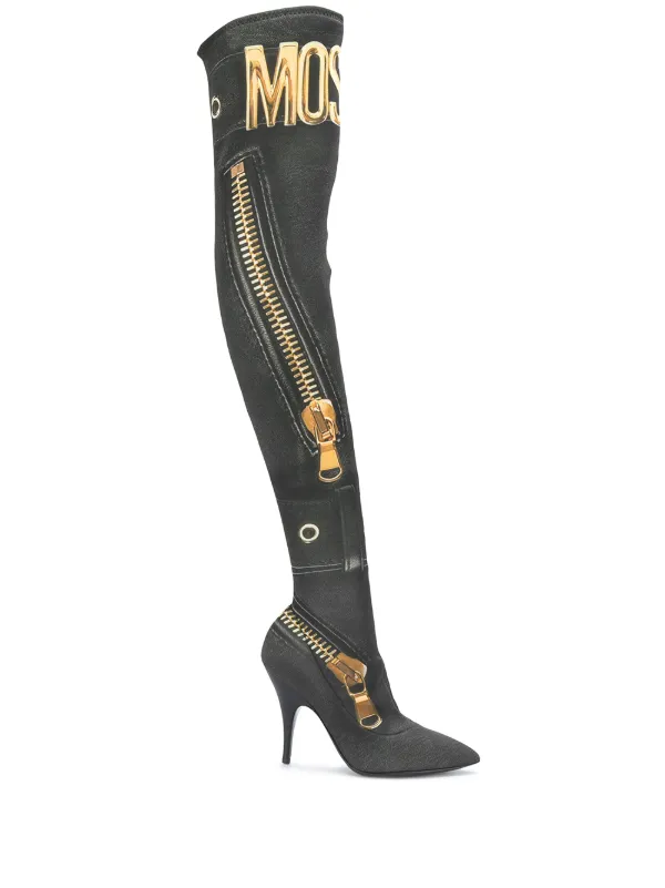 moschino over the knee boots