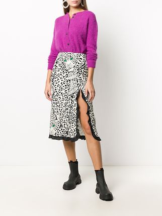 leopard print frilled trim skirt展示图