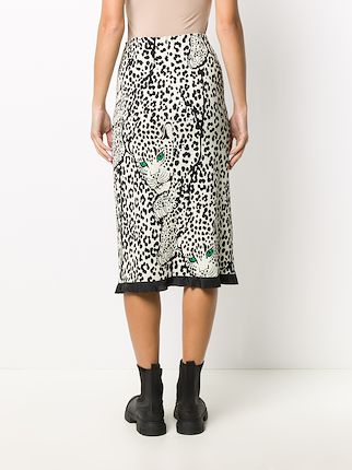 leopard print frilled trim skirt展示图