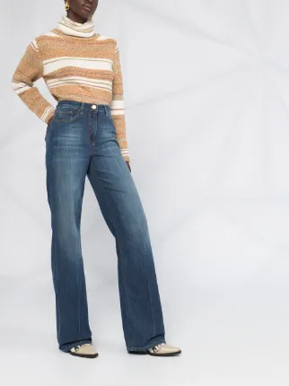 high-waisted wide leg jeans展示图