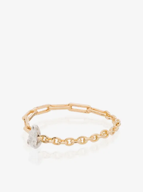 Yvonne Léon 18kt yellow gold pear diamond ring
