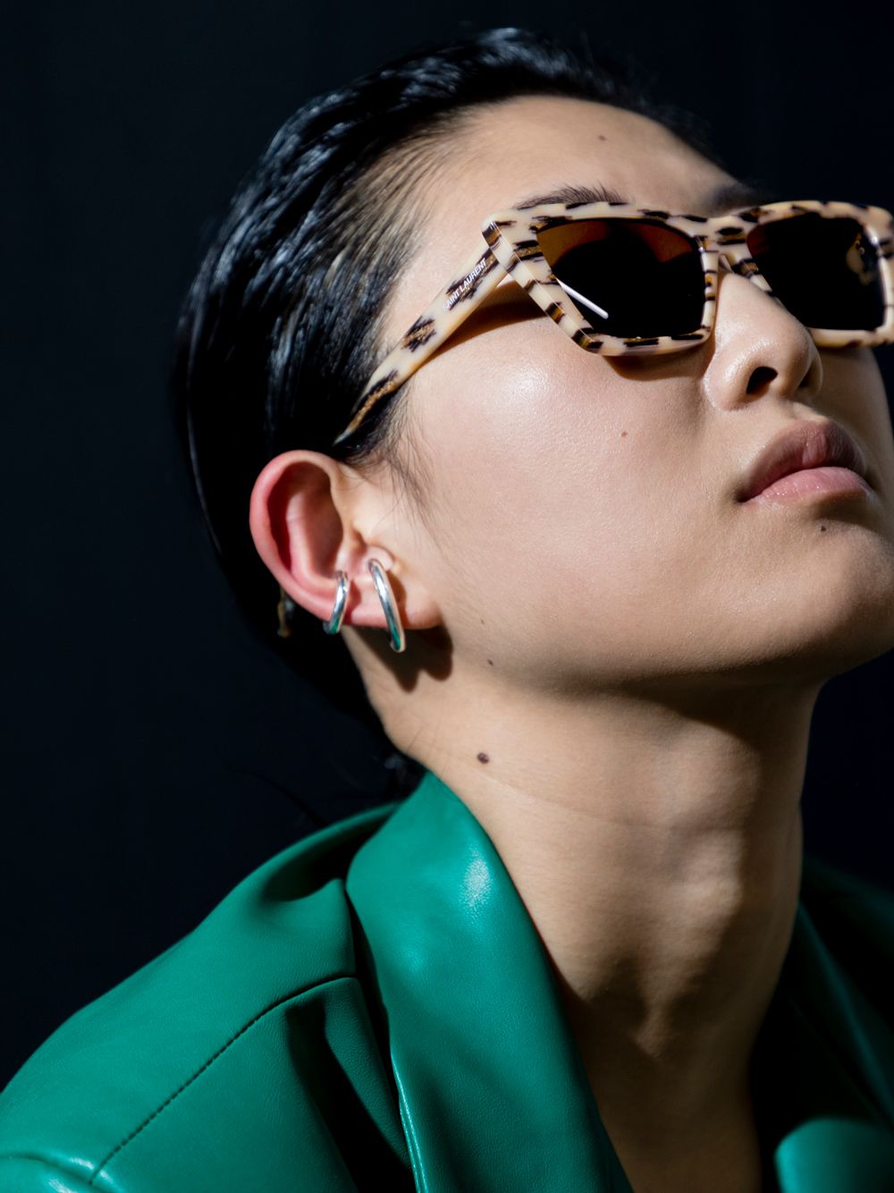 фото Saint laurent eyewear солнцезащитные очки new wave в оправе 'кошачий глаз'