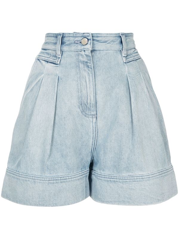 wide denim shorts