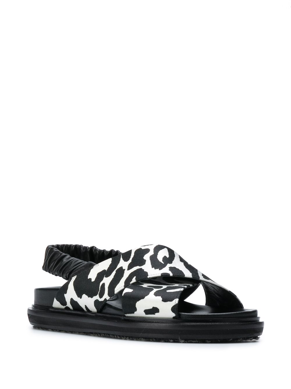 Marni Fussbett sandalen met luipaardprint - Zwart