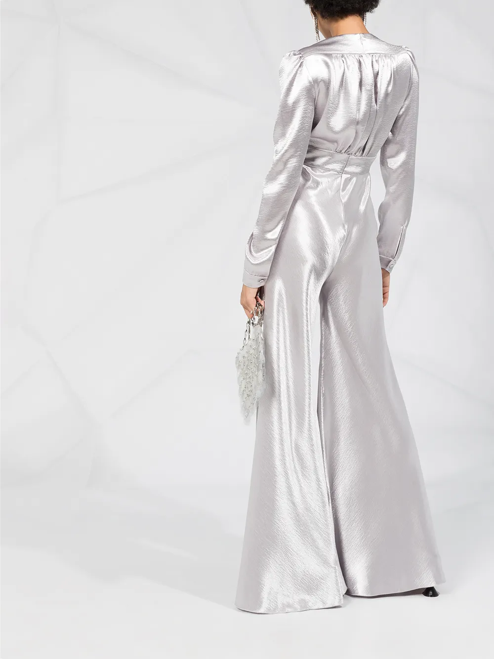 Flared Satin Jumpsuit