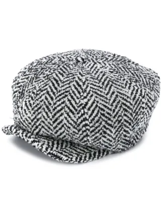 herringbone baker boy hat