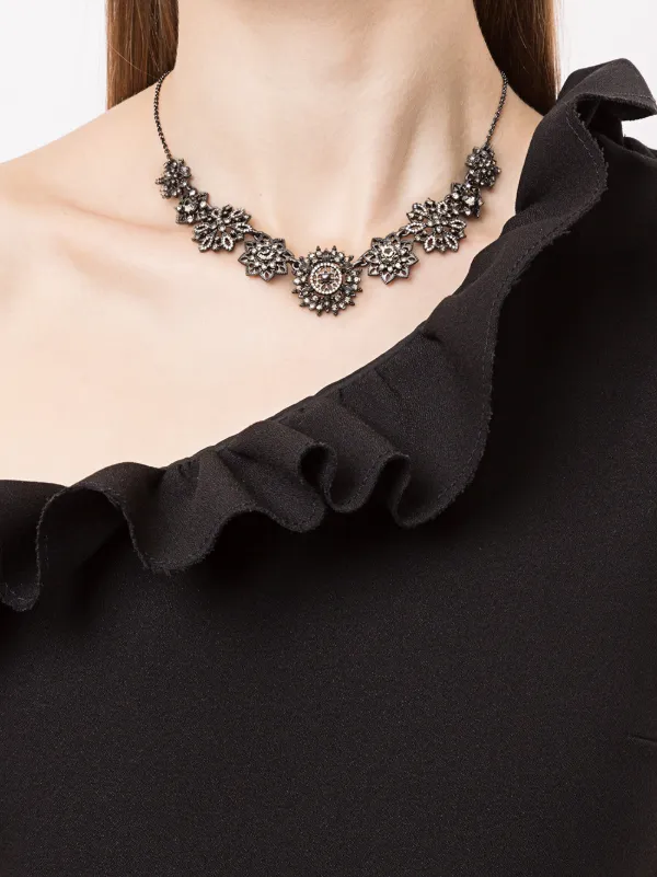 Choker a catena con fiore Farfetch Donna Accessori Gioielli Collane Argento 