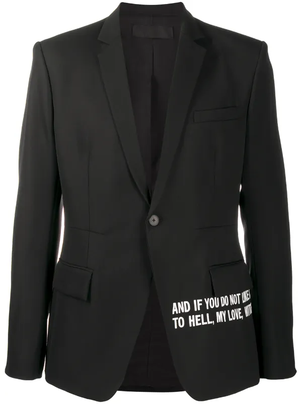 Haider Ackermann slogan-print single-breasted Blazer - Farfetch