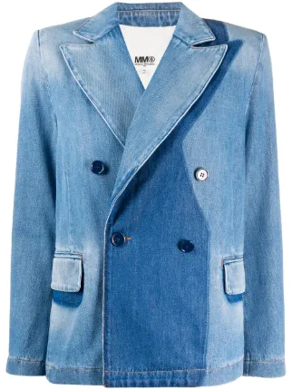 double breasted denim blazer