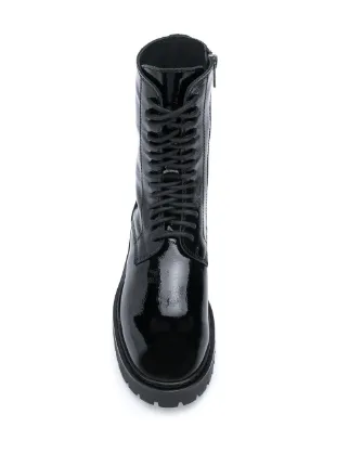 patent leather lace-up boots展示图